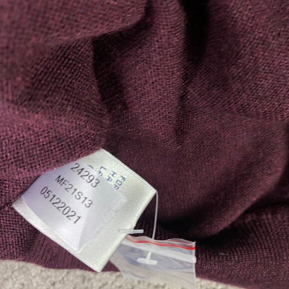Peter Millar Crown Soft Sweater Men's XL Merino Wool Silk Burgundy V Neck Knit - Picture 10 of 10